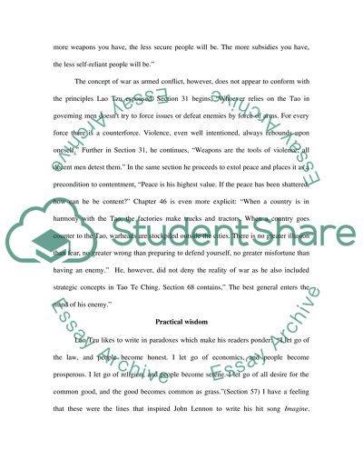 Tao Te Ching Critique