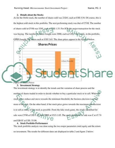 Microeconomic Stock Investment Project