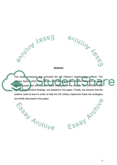 USA Military Transformation