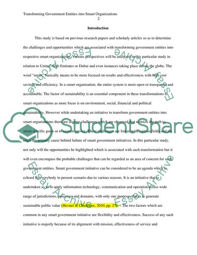 Transforming Government Entities into Smart Organizations