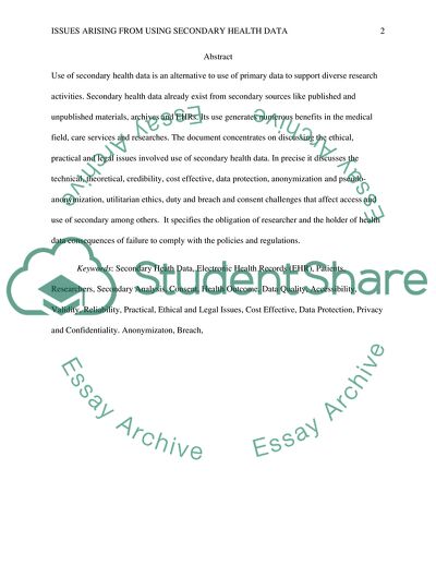 The Issues That Arise from Using Secondary Health Data in Research