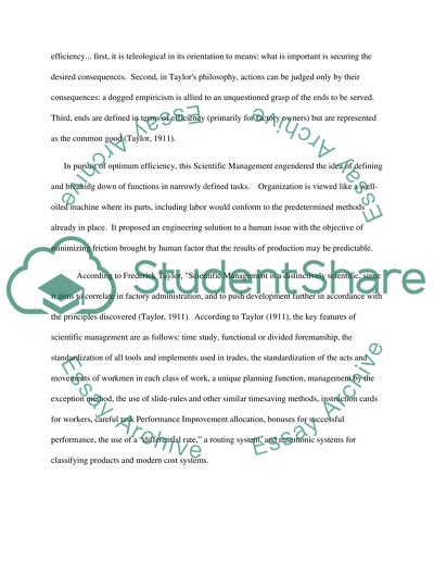 The Scientific Management in Working Place