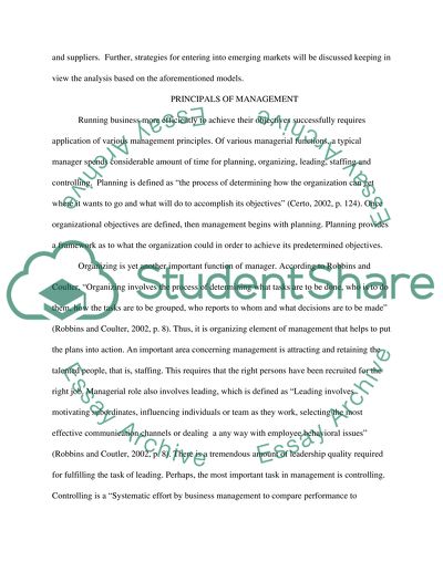 Business Policy and Principals of Management