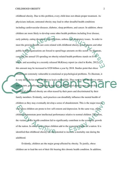 Childhood Obesity: An Emerging Health Issue