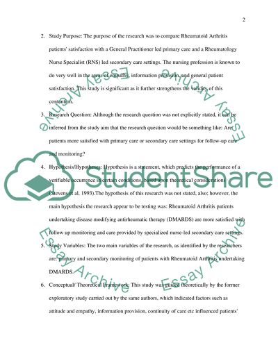 Research on the Quality of Nursing Work