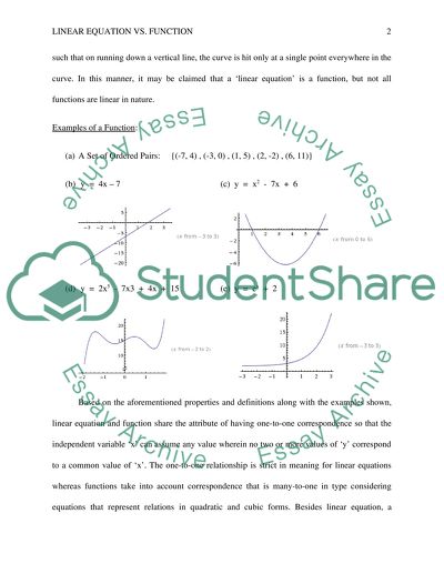 Graph key features of functions, linear equations and linear inequalities