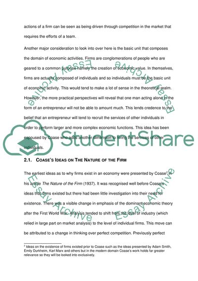 Firms as the Basic Units of Economic Activity