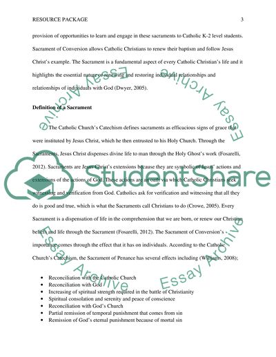 Resource Package for the Sacrament of Penance for K-2 Children Aged 8