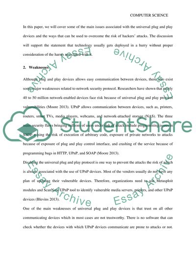 Universal Plug and Play and Its Weaknesses