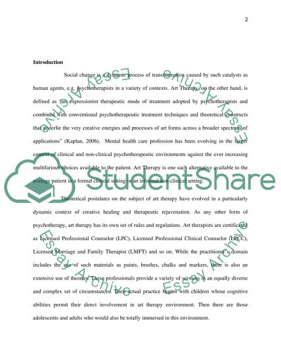 From individul to Social Change trough Art Therapy