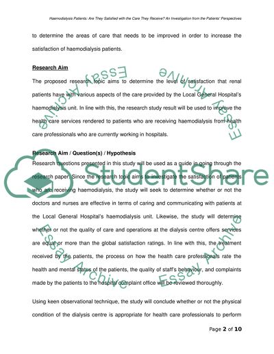 Haemodialysis Patients: Are They Satisfied with the Care They Receive