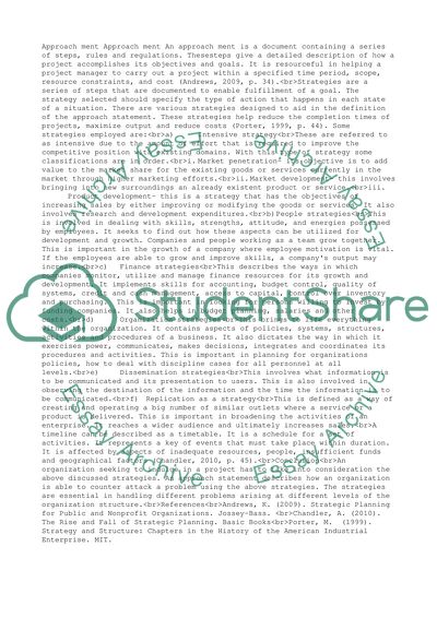 APPROACH STATEMENT:
