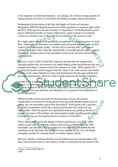 Commercial Law: Kis Rights under Contract