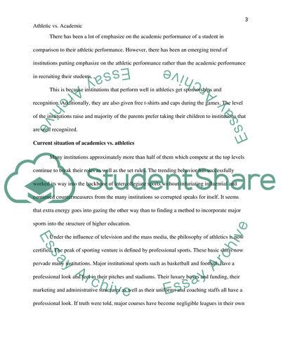 Athletics and Academics Performance of Students