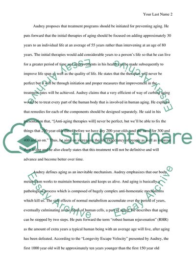 Audrey de Greys Argument About the Process of Aging: An Evaluation