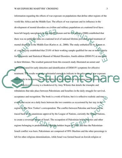 War Exposure Martyrs Crossing