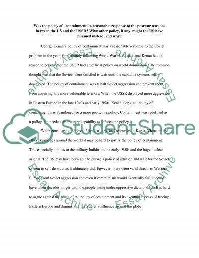 Containment policy essay
