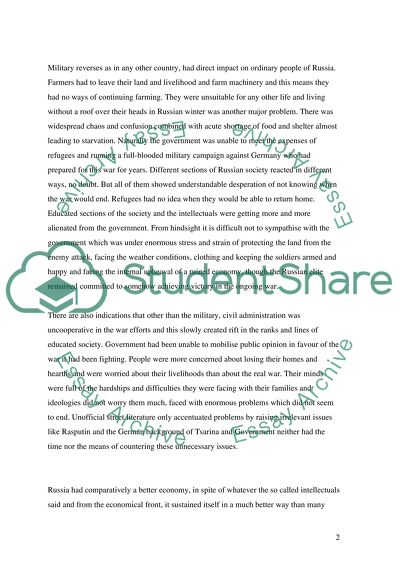 Impact of First World War on russia and Germany