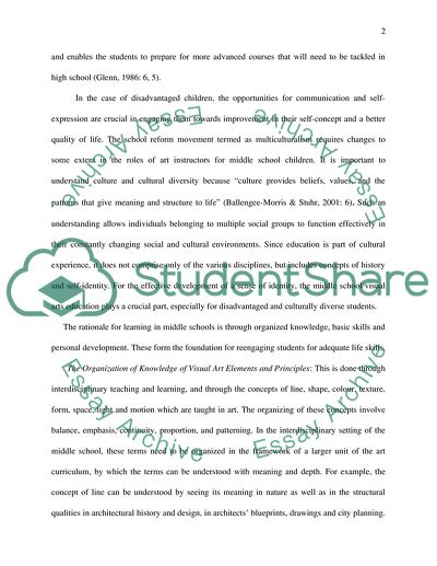 The Middle School Approach With a Focus on Visual Arts