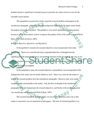 The Practice of Nursing Care Research on Cancer