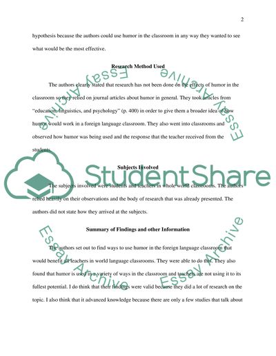 Research an anilyze an article that pertains my research proposa