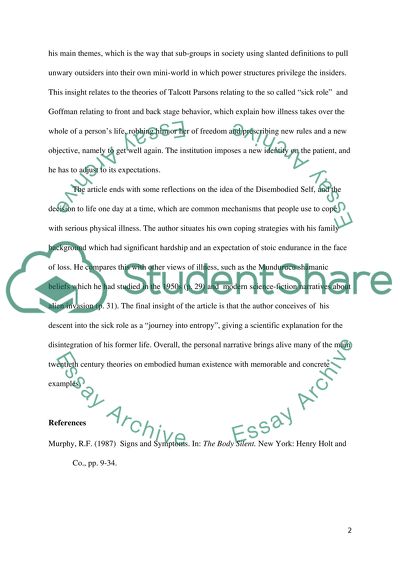 SUmmary for an article