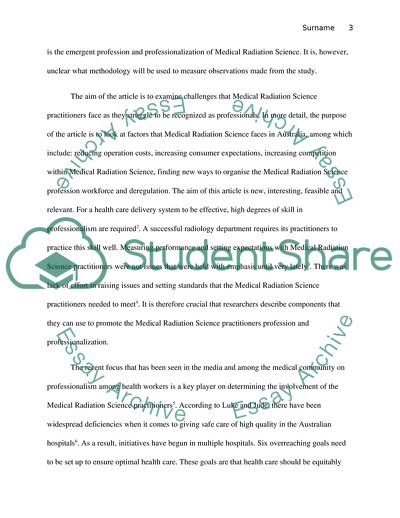 Why Professionalism in Radiology Department Is Mandate