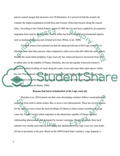 Urbanisation in Developing Countries: Cape Coast City