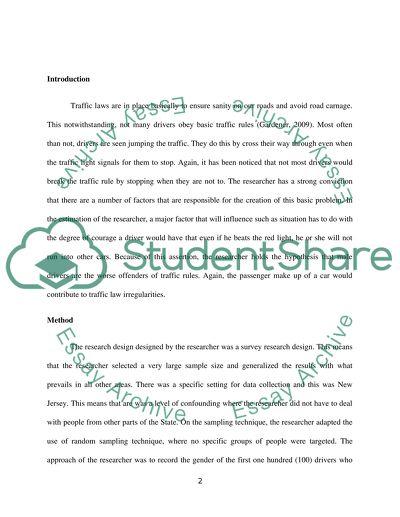 Attitude of Drivers to Traffic Regulations