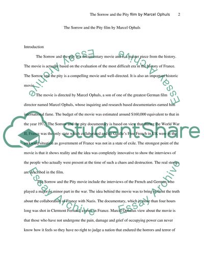 The Sorrow and the Pity film by Marcel Ophuls