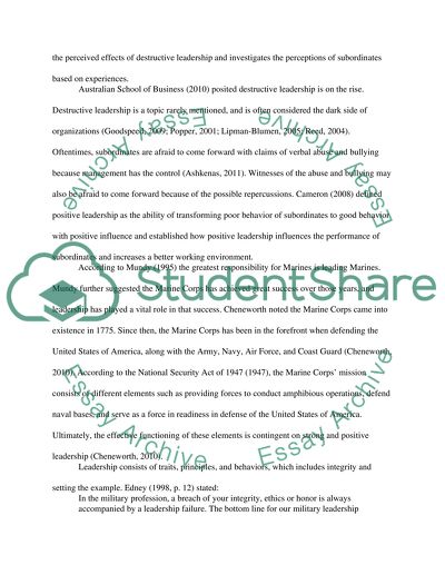 Destructive Leadership in the Military