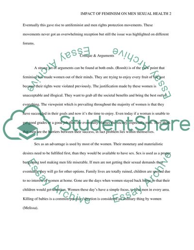 Impact of Feminism on Mens Sexual Health