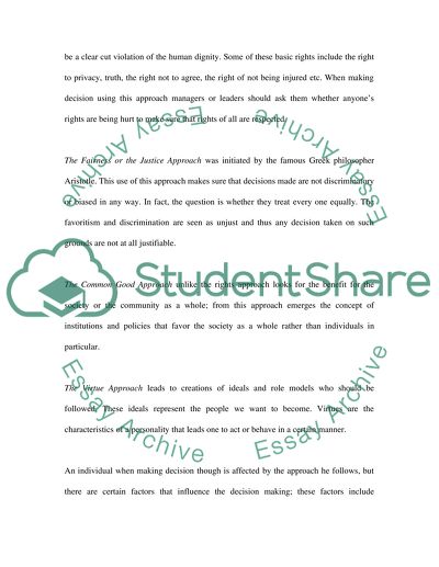 An Ethical Leaders Response paper