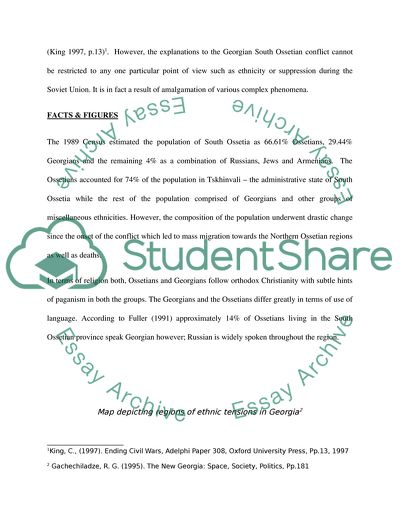 Conflict between Georgia and Russia about republics of South Ossetia and Abkhazia
