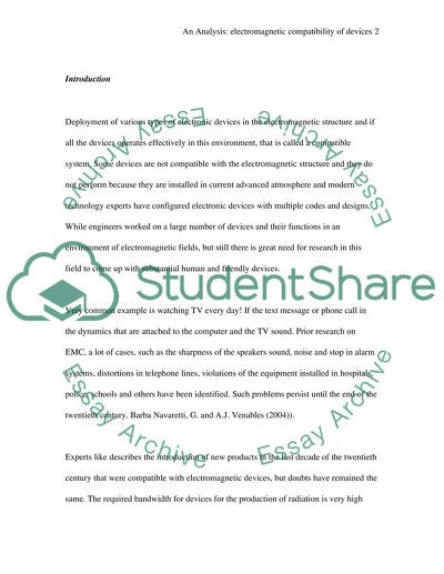 Electromagnetic Compatibility of Devices