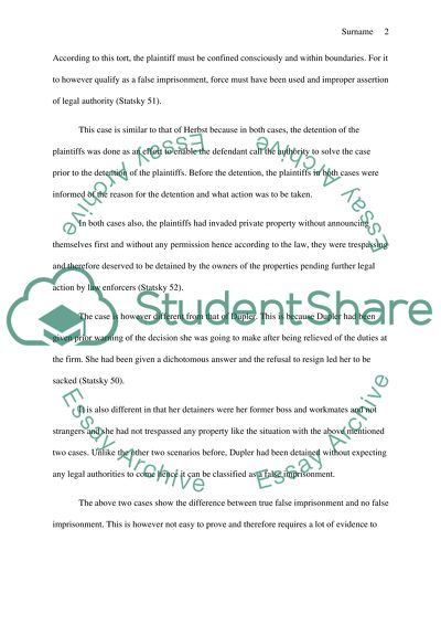 False Imprisonment According to Law