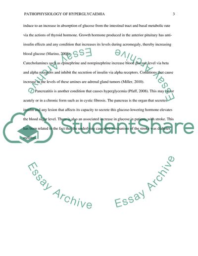 Pathophysiology of hyperglycemia