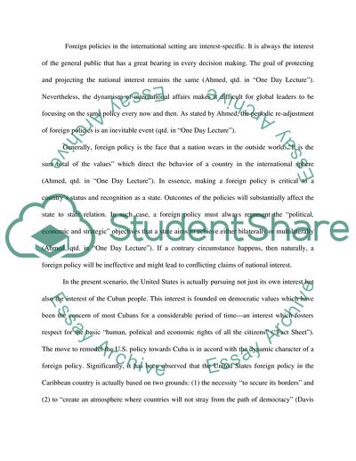 United States Foreign Policy toward Cuba