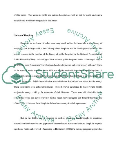Government Expenditures on Hospitals - Should Hospitals Go for Profit or Not