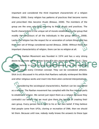 Should the Raelians be accepted or rejected as a true religion