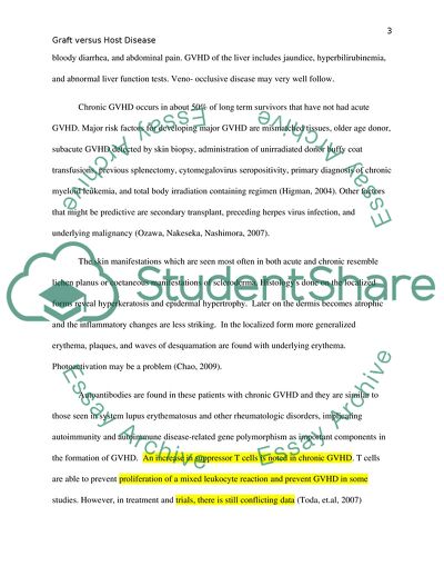 Graft Versus Host Disease Following Bone Marrow Transplantation
