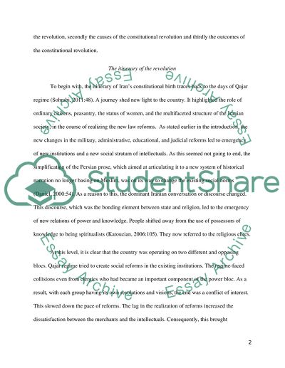 Discuss the Iranian Constitutional Revolutions causes and outcomes