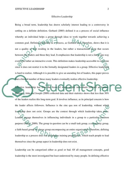 Effective Leadership