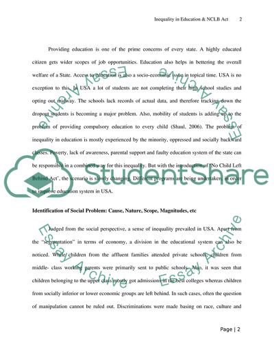Sociology: Inequality in Education & NCLB Act