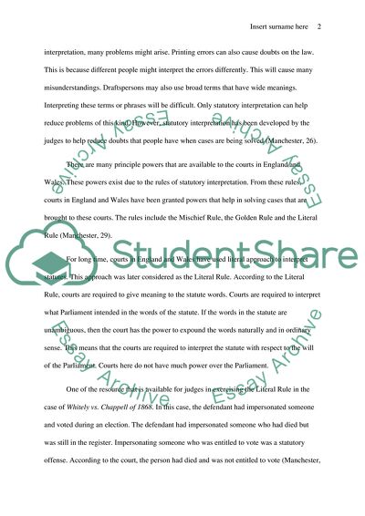 Statutory Interpretation and Judicial Precedent