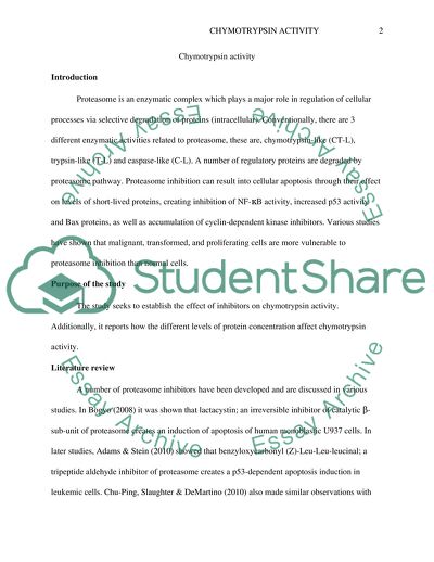 Data Analysis: Chymotrypsin Activity