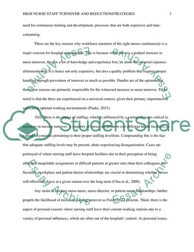 High Nurse Staff Turnover and the Strategies to Reduce It
