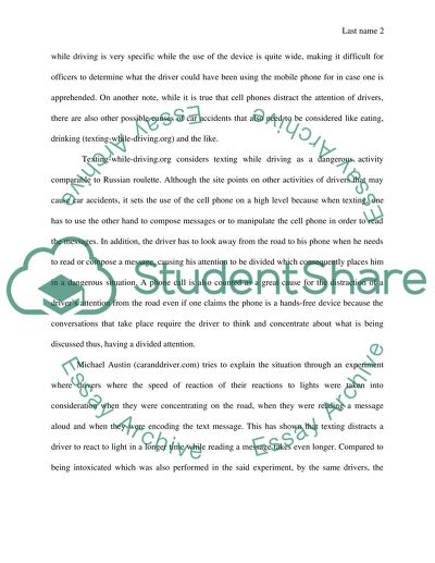 When Texting While Driving is to be Seriously Considered