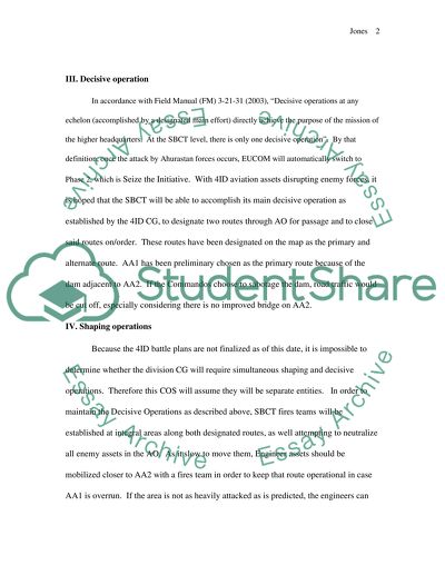 Course of Action Statement and Sketch Coursework