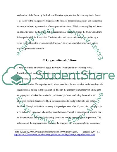 Innovation and Management of Change